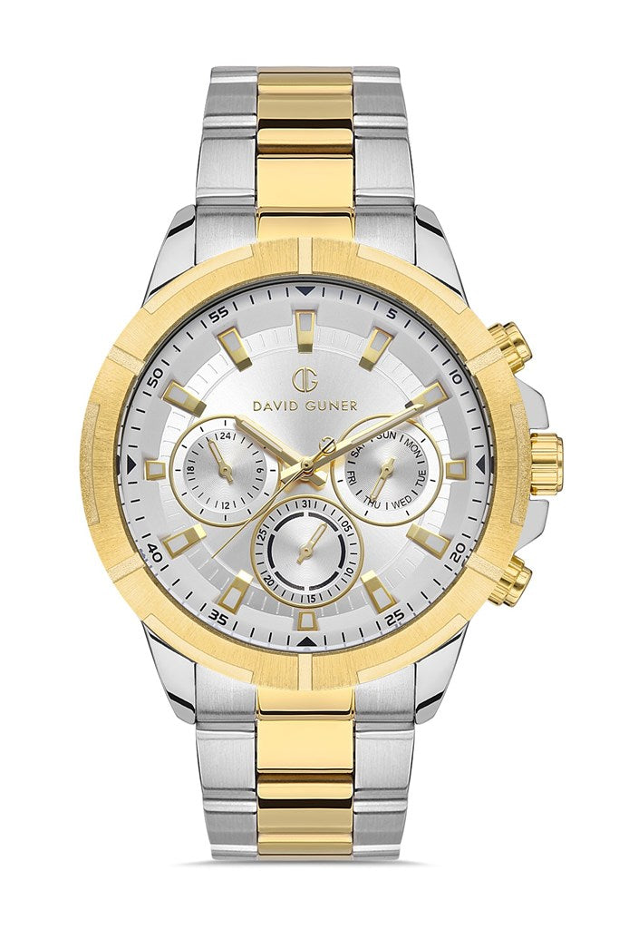 DAVID GUNER ERKEK KOL SAATİ / SARI - BEYAZ