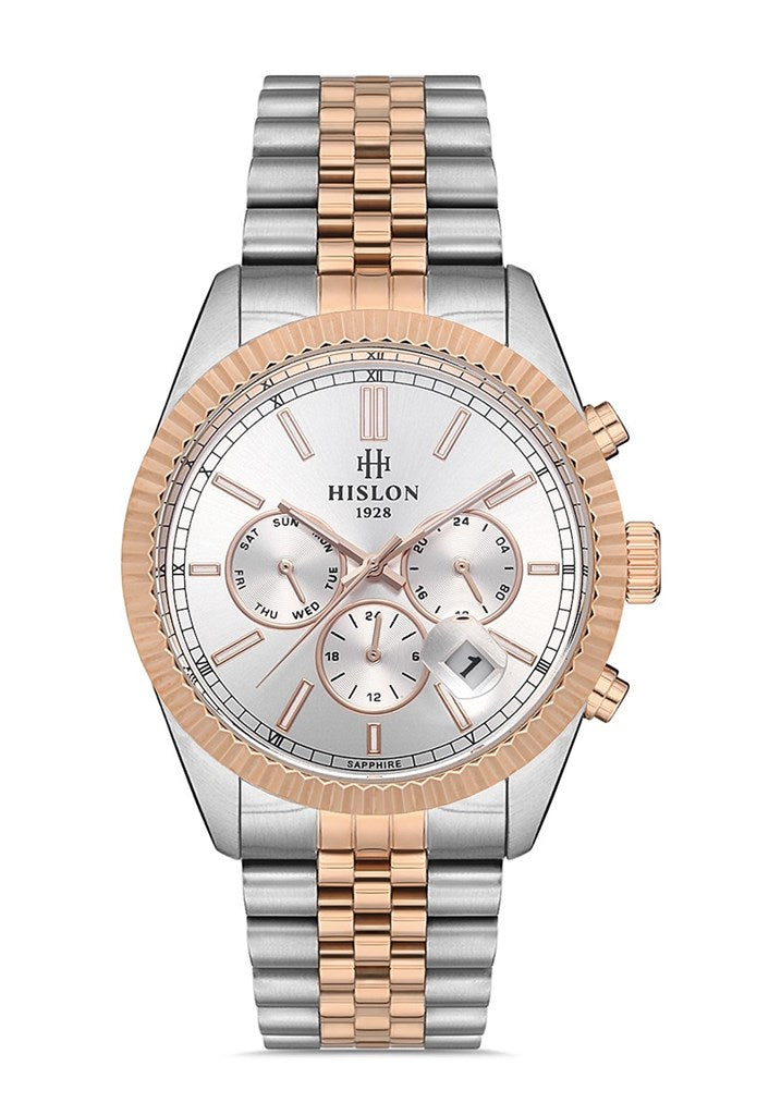 HISLON ERKEK KOL SAATİ / ÇELİK - ROSE GOLD