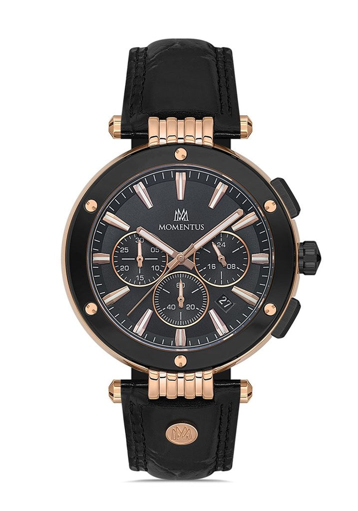 MOMENTUS ERKEK KOL SAATİ / SİYAH - ROSE GOLD