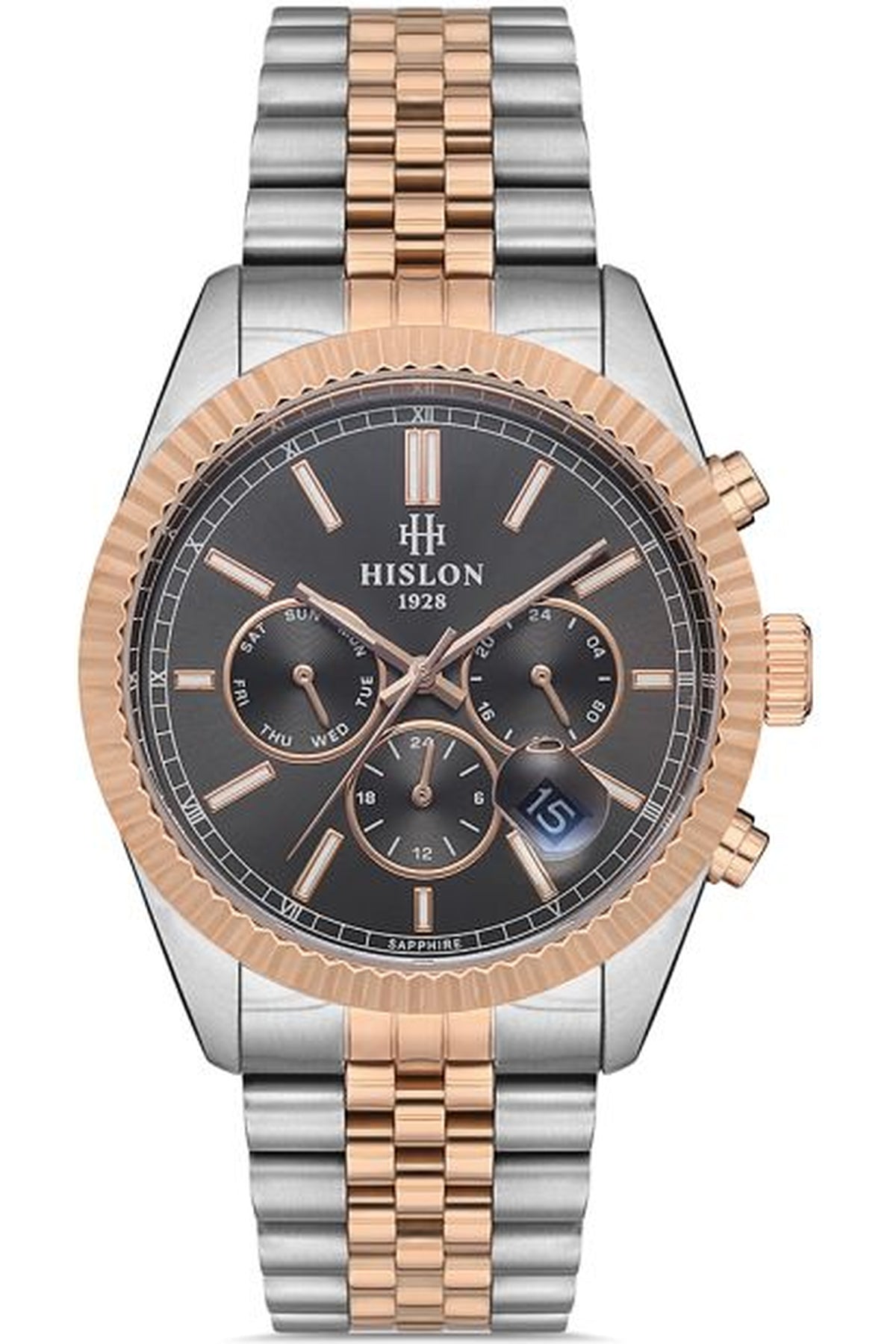 HISLON ERKEK KOL SAATİ / ÇELİK - ROSE GOLD