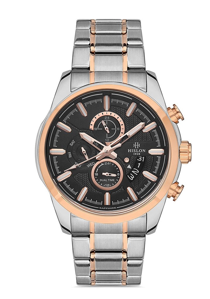 HISLON ERKEK KOL SAATİ / ÇELİK - ROSE GOLD