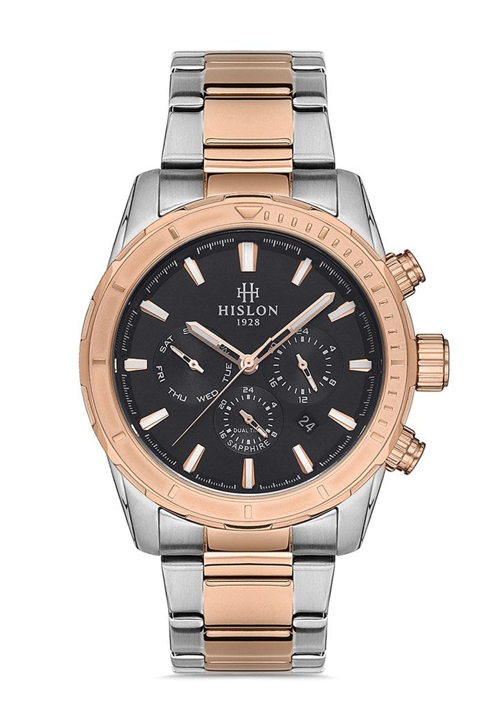 HISLON ERKEK KOL SAATİ / ÇELİK - ROSE GOLD