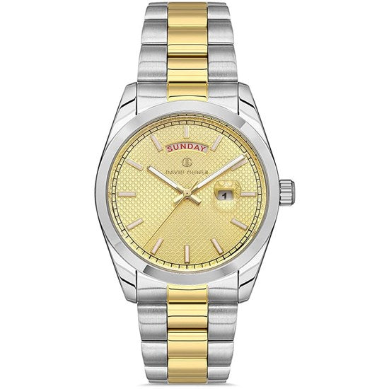 DAVID GUNER ERKEK KOL SAATİ / SARI - BEYAZ