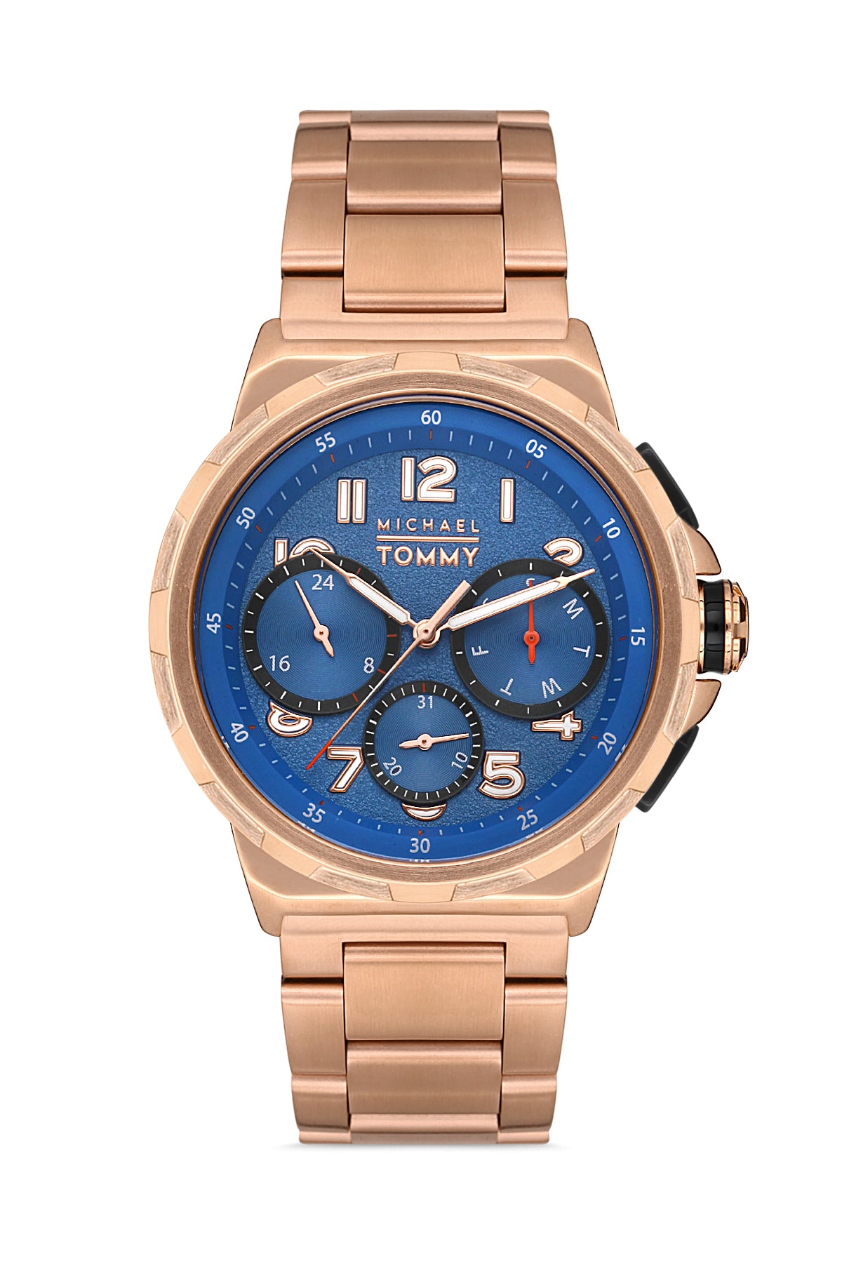 MICHAEL TOMMY Erkek KOL SAATİ / ROSE GOLD  -  MAVİ