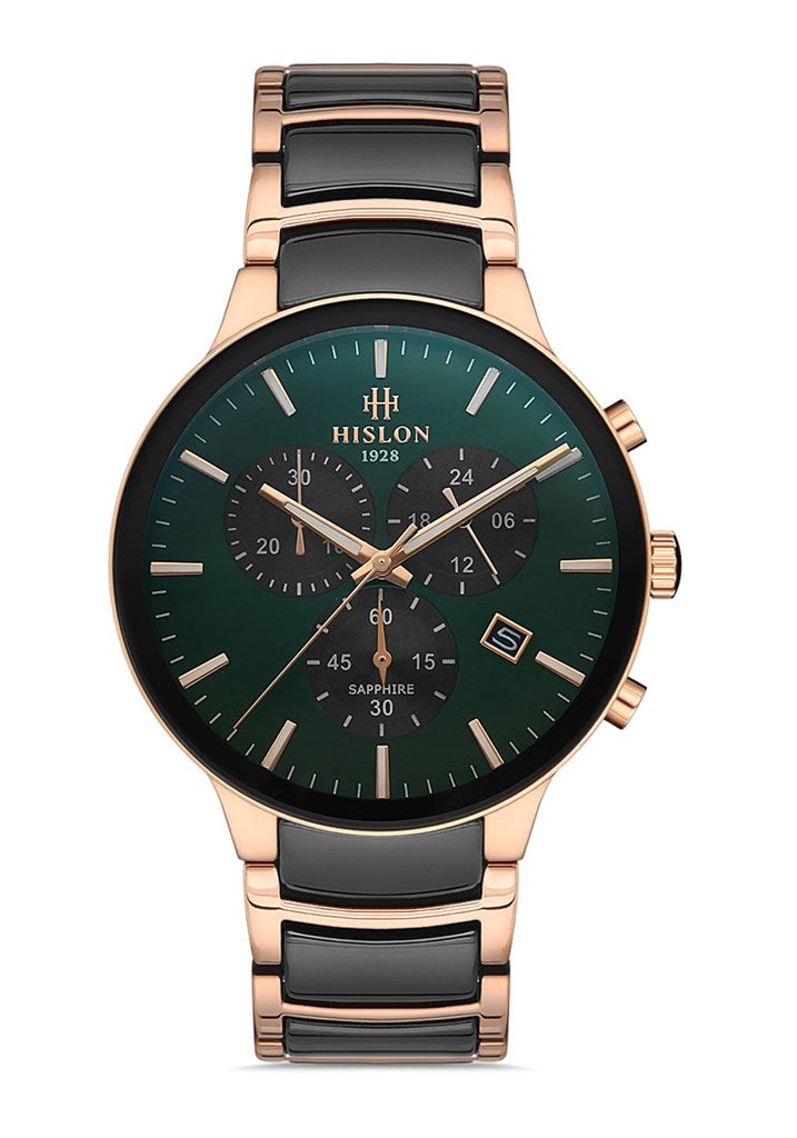 HISLON ERKEK KOL SAATİ / SİYAH - ROSE GOLD