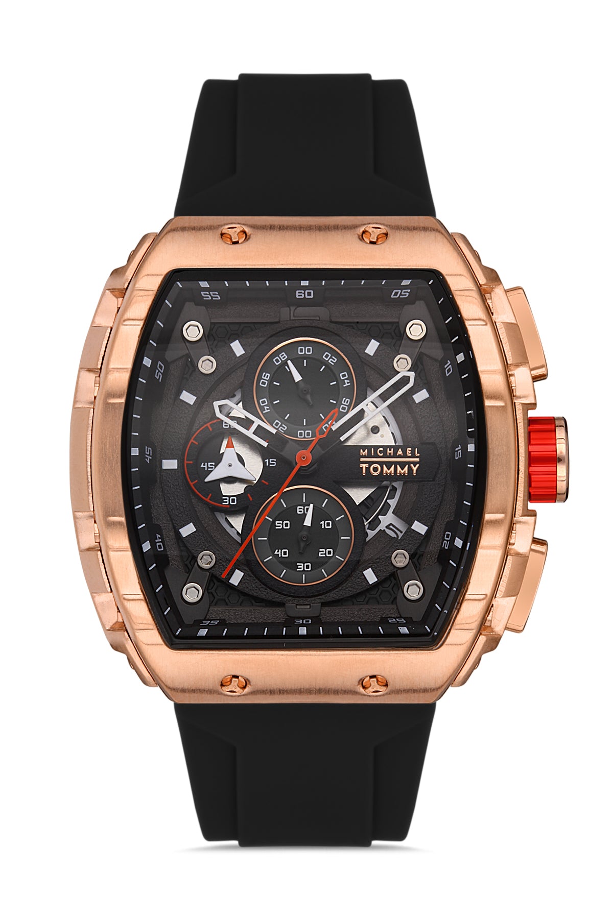 MICHAEL TOMMY Erkek KOL SAATİ / SİYAH  -  ROSE GOLD