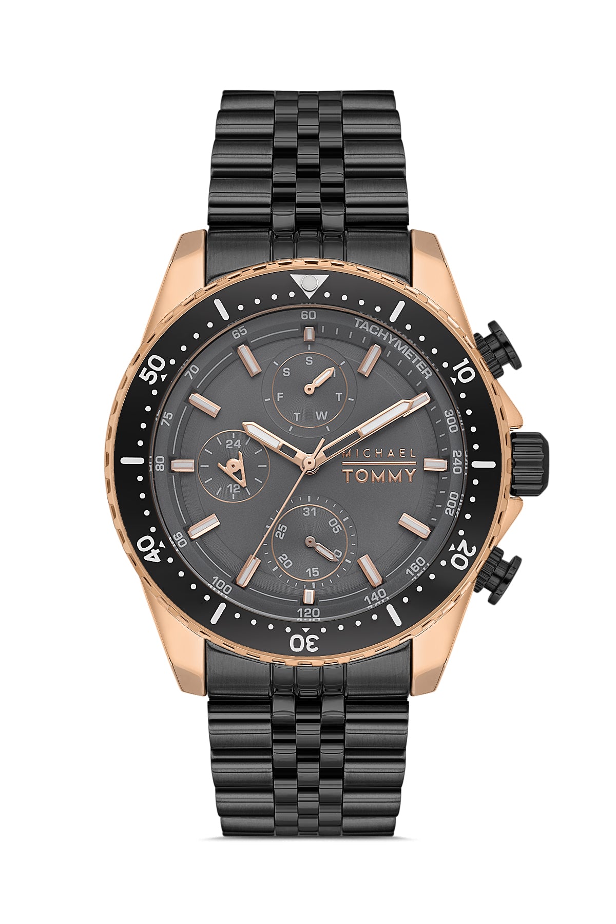 MICHAEL TOMMY ERKEK KOL SAATİ / SİYAH;ROSE GOLD