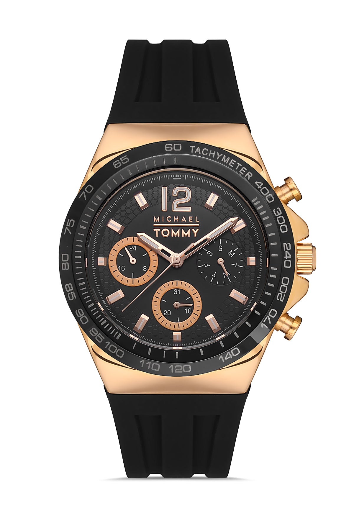 MICHAEL TOMMY Erkek KOL SAATİ / SİYAH  -  ROSE GOLD
